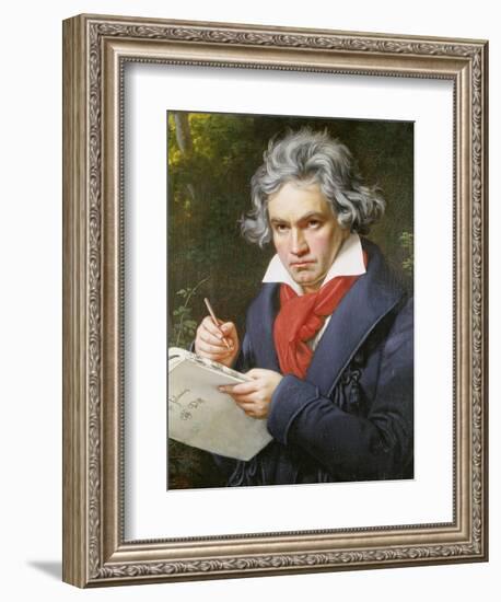 Ludwig Van Beethoven (1770-1827) Composing His 'Missa Solemnis'-Joseph Karl Stieler-Framed Giclee Print