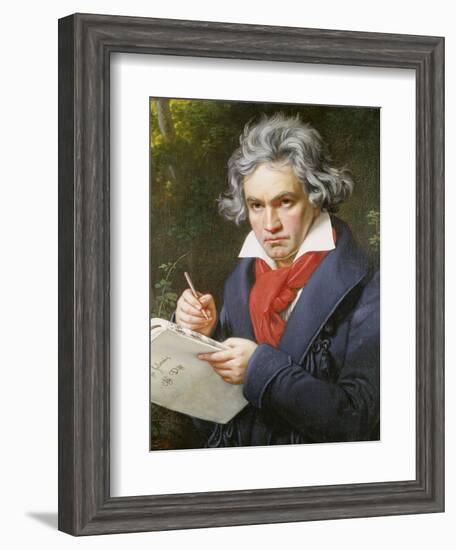 Ludwig Van Beethoven (1770-1827) Composing His 'Missa Solemnis'-Joseph Karl Stieler-Framed Giclee Print