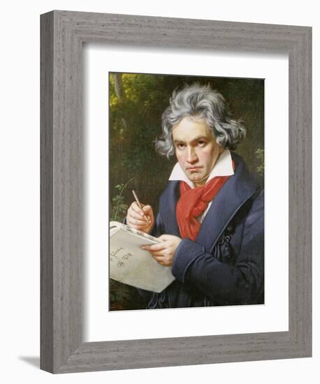 Ludwig Van Beethoven (1770-1827) Composing His 'Missa Solemnis'-Joseph Karl Stieler-Framed Giclee Print