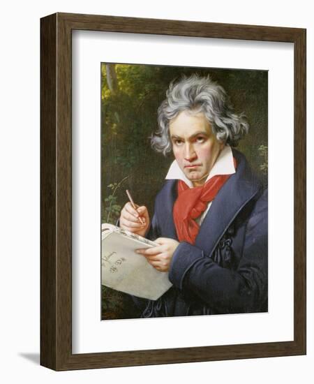 Ludwig Van Beethoven (1770-1827) Composing His 'Missa Solemnis'-Joseph Karl Stieler-Framed Giclee Print