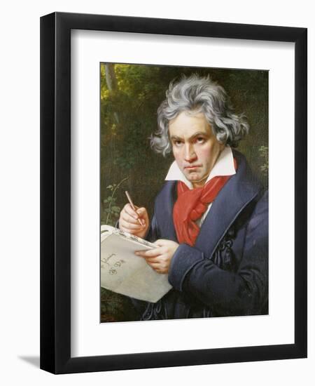 Ludwig Van Beethoven (1770-1827) Composing His 'Missa Solemnis'-Joseph Karl Stieler-Framed Giclee Print