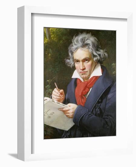 Ludwig Van Beethoven (1770-1827) Composing His 'Missa Solemnis'-Joseph Karl Stieler-Framed Giclee Print