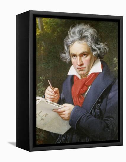 Ludwig Van Beethoven (1770-1827) Composing His 'Missa Solemnis'-Joseph Karl Stieler-Framed Premier Image Canvas