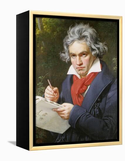 Ludwig Van Beethoven (1770-1827) Composing His 'Missa Solemnis'-Joseph Karl Stieler-Framed Premier Image Canvas