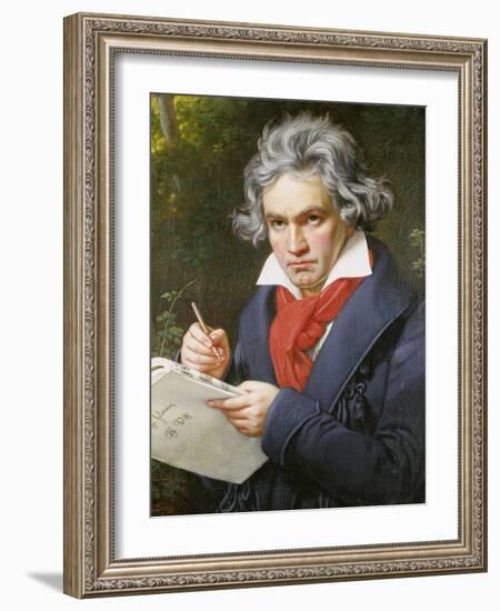 Ludwig Van Beethoven (1770-1827) Composing His 'Missa Solemnis'-Joseph Karl Stieler-Framed Giclee Print