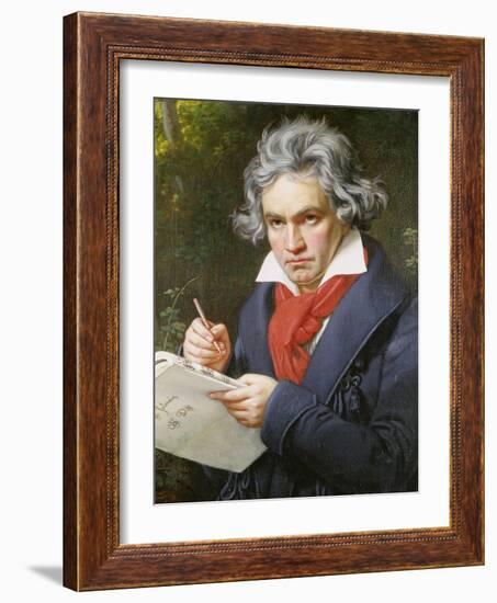 Ludwig Van Beethoven (1770-1827) Composing His 'Missa Solemnis'-Joseph Karl Stieler-Framed Giclee Print