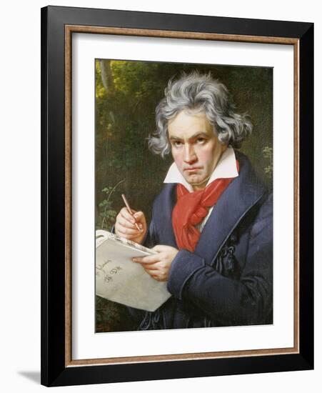 Ludwig Van Beethoven (1770-1827) Composing His 'Missa Solemnis'-Joseph Karl Stieler-Framed Giclee Print