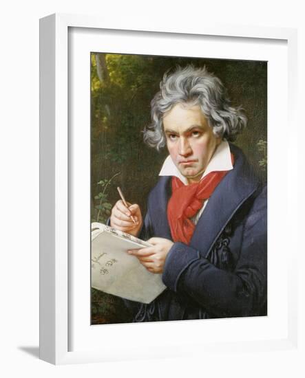 Ludwig Van Beethoven (1770-1827) Composing His 'Missa Solemnis'-Joseph Karl Stieler-Framed Giclee Print