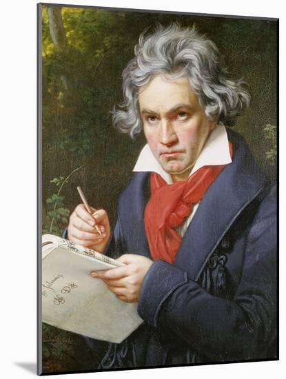 Ludwig Van Beethoven (1770-1827) Composing His 'Missa Solemnis'-Joseph Karl Stieler-Mounted Giclee Print