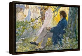 Ludwig Van Beethoven Beethoven Composes His Symphonies Sitting Under a Tree-L. Balestrieri-Framed Premier Image Canvas