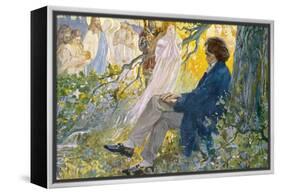 Ludwig Van Beethoven Beethoven Composes His Symphonies Sitting Under a Tree-L. Balestrieri-Framed Premier Image Canvas