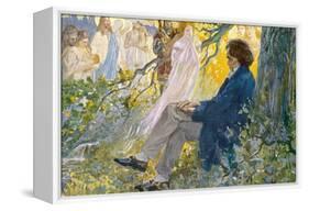 Ludwig Van Beethoven Beethoven Composes His Symphonies Sitting Under a Tree-L. Balestrieri-Framed Premier Image Canvas