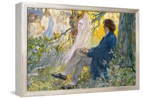 Ludwig Van Beethoven Beethoven Composes His Symphonies Sitting Under a Tree-L. Balestrieri-Framed Premier Image Canvas