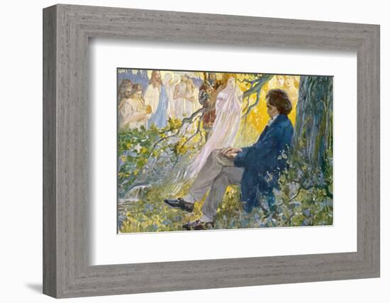 Ludwig Van Beethoven Beethoven Composes His Symphonies Sitting Under a Tree-L. Balestrieri-Framed Photographic Print