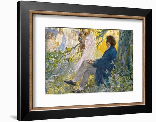 Ludwig Van Beethoven Beethoven Composes His Symphonies Sitting Under a Tree-L. Balestrieri-Framed Photographic Print