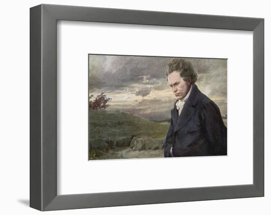Ludwig Van Beethoven Beethoven out for a Walk on a Windy Day-H. Wulff-Framed Photographic Print