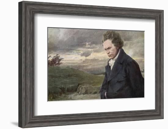 Ludwig Van Beethoven Beethoven out for a Walk on a Windy Day-H. Wulff-Framed Photographic Print