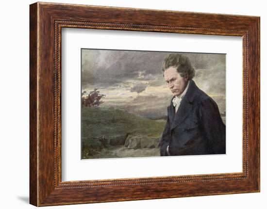 Ludwig Van Beethoven Beethoven out for a Walk on a Windy Day-H. Wulff-Framed Photographic Print