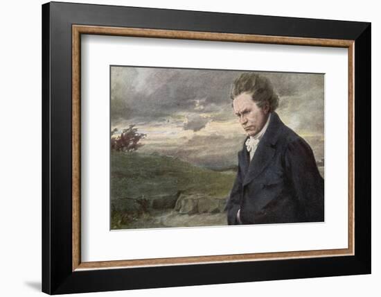 Ludwig Van Beethoven Beethoven out for a Walk on a Windy Day-H. Wulff-Framed Photographic Print