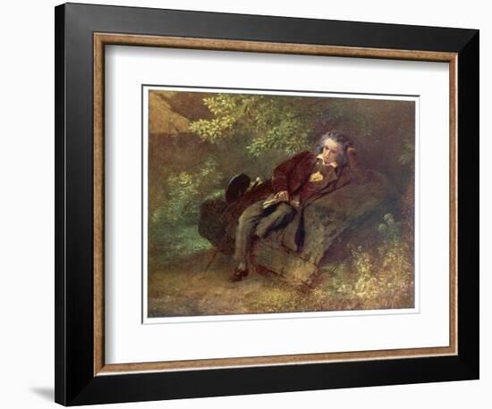 Ludwig Van Beethoven Beethoven Sitting in Some Woods-null-Framed Art Print