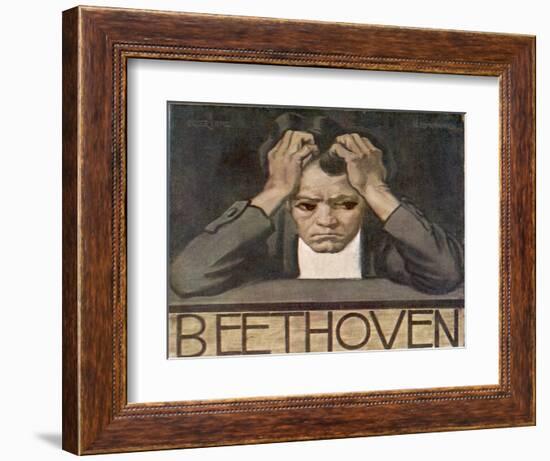 Ludwig Van Beethoven Beethoven Struggles with His Inner Demons as He Composes His 9th Symphony-null-Framed Photographic Print