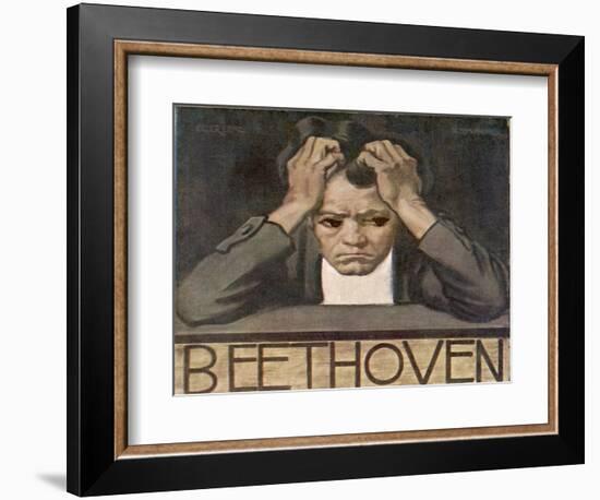 Ludwig Van Beethoven Beethoven Struggles with His Inner Demons as He Composes His 9th Symphony-null-Framed Photographic Print