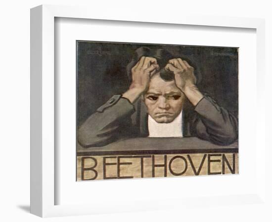 Ludwig Van Beethoven Beethoven Struggles with His Inner Demons as He Composes His 9th Symphony-null-Framed Photographic Print