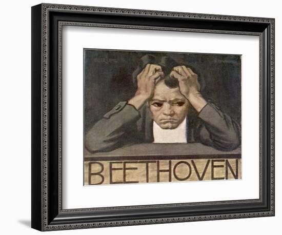 Ludwig Van Beethoven Beethoven Struggles with His Inner Demons as He Composes His 9th Symphony-null-Framed Photographic Print