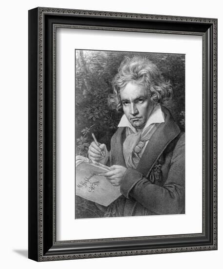 Ludwig Van Beethoven Composing His 'Missa Solemnis', 1819-Joseph Karl Stieler-Framed Giclee Print