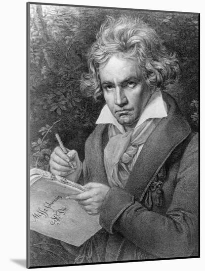 Ludwig Van Beethoven Composing His 'Missa Solemnis', 1819-Joseph Karl Stieler-Mounted Giclee Print