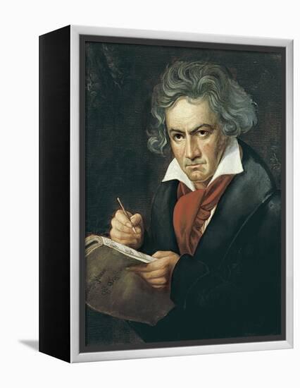 Ludwig Van Beethoven Composing the Missa Solemnis-Joseph Karl Stieler-Framed Stretched Canvas