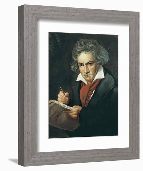 Ludwig Van Beethoven Composing the Missa Solemnis-Joseph Karl Stieler-Framed Art Print