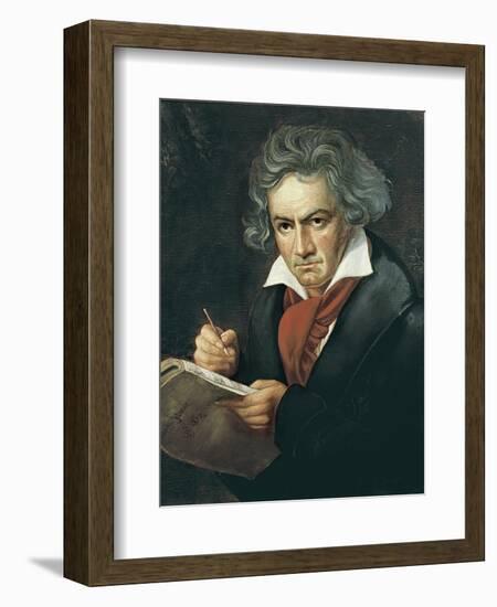 Ludwig Van Beethoven Composing the Missa Solemnis-Joseph Karl Stieler-Framed Art Print