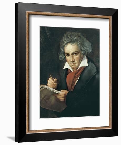 Ludwig Van Beethoven Composing the Missa Solemnis-Joseph Karl Stieler-Framed Art Print