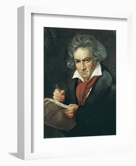 Ludwig Van Beethoven Composing the Missa Solemnis-Joseph Karl Stieler-Framed Art Print