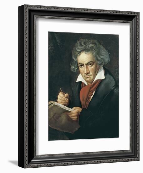 Ludwig Van Beethoven Composing the Missa Solemnis-Joseph Karl Stieler-Framed Art Print