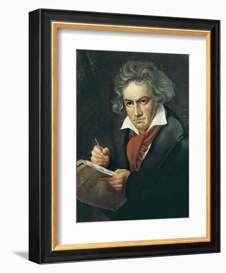 Ludwig Van Beethoven Composing the Missa Solemnis-Joseph Karl Stieler-Framed Art Print