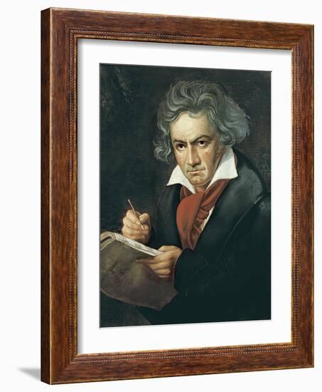 Ludwig Van Beethoven Composing the Missa Solemnis-Joseph Karl Stieler-Framed Art Print