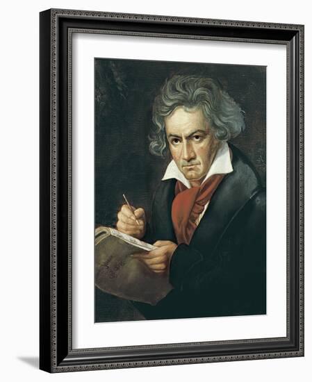 Ludwig Van Beethoven Composing the Missa Solemnis-Joseph Karl Stieler-Framed Art Print