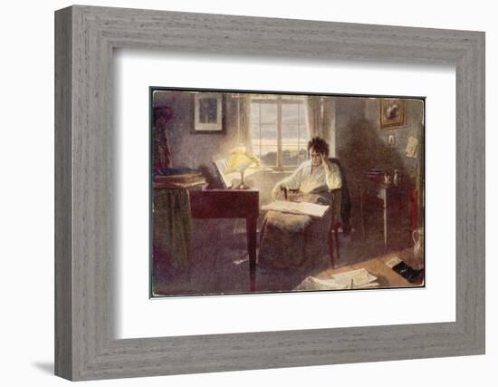 Ludwig Van Beethoven Composing-null-Framed Photographic Print