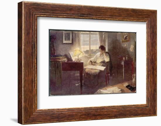 Ludwig Van Beethoven Composing--Framed Photographic Print