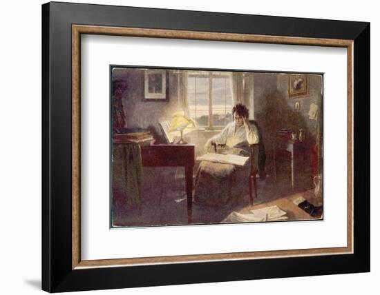 Ludwig Van Beethoven Composing-null-Framed Photographic Print