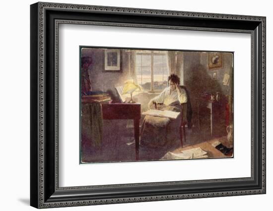 Ludwig Van Beethoven Composing-null-Framed Photographic Print