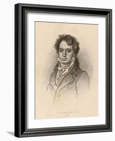 Ludwig Van Beethoven German Composer Portrait in 1814-null-Framed Art Print