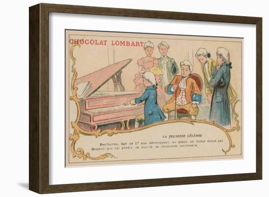 Ludwig Van Beethoven Playing at the Piano at the Age of 17-null-Framed Giclee Print