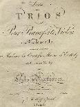 Title Page of Score for Set of Two Piano Trios, Written for Piano, Violin, and Cello, Opus 70-Ludwig Van Beethoven-Giclee Print