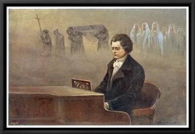 Ludwig Van Beethoven While Sitting at His Piano Beethoven Contemplates His  Vision of Death' Art Print | Art.com
