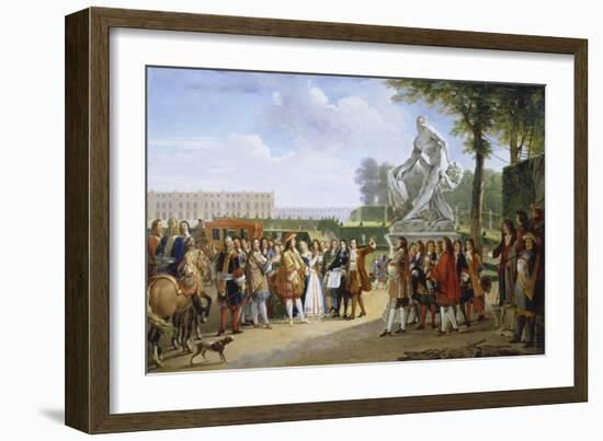 Ludwig XIV, at the Unveiling of the Sculpture Milon of Croton from P. Puget, 1814-Gabriel Lemonnier-Framed Giclee Print