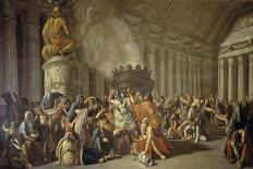 Trajan Dismissing His Armed Guard in Conspirator Licinius Sura's House, 1820-Luigi Ademollo-Mounted Giclee Print