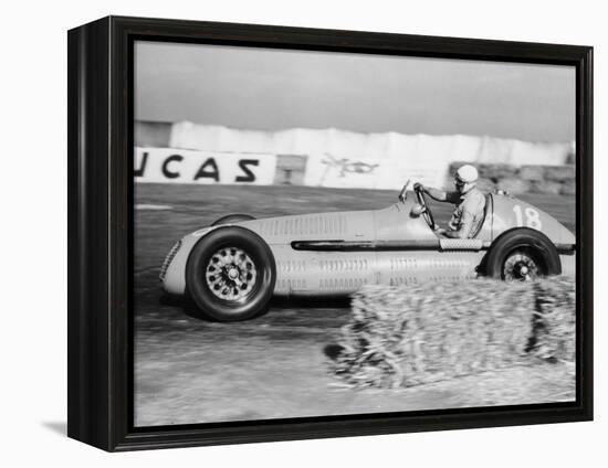 Luigi Villoresi Winning the British Grand Prix, Silverstone, October 1948-null-Framed Premier Image Canvas